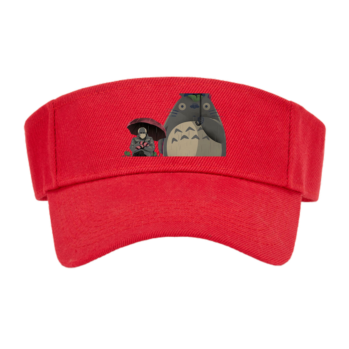 Totoro and a Person Under Umbrellas in the Rain -  Visor cap