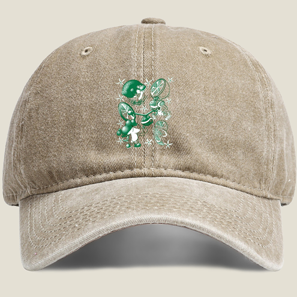 Yoshi and Lime Adventure - Washed Denim - Baseball Cap
