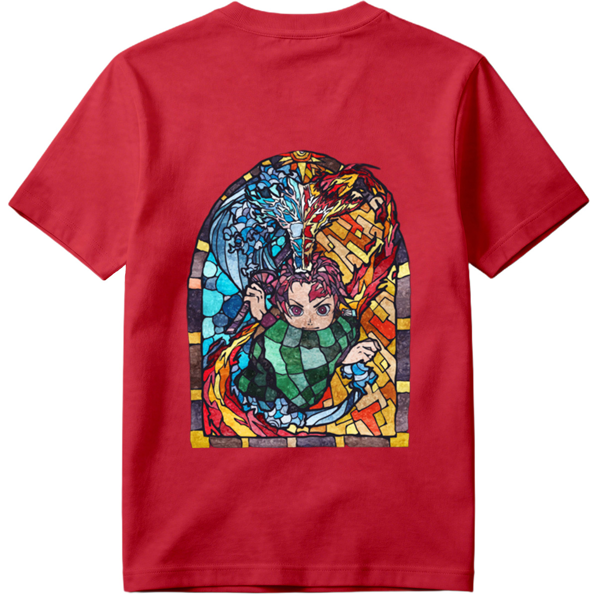 Demon Slayer Tanjiro Kamado Stained Glass Art - Tee