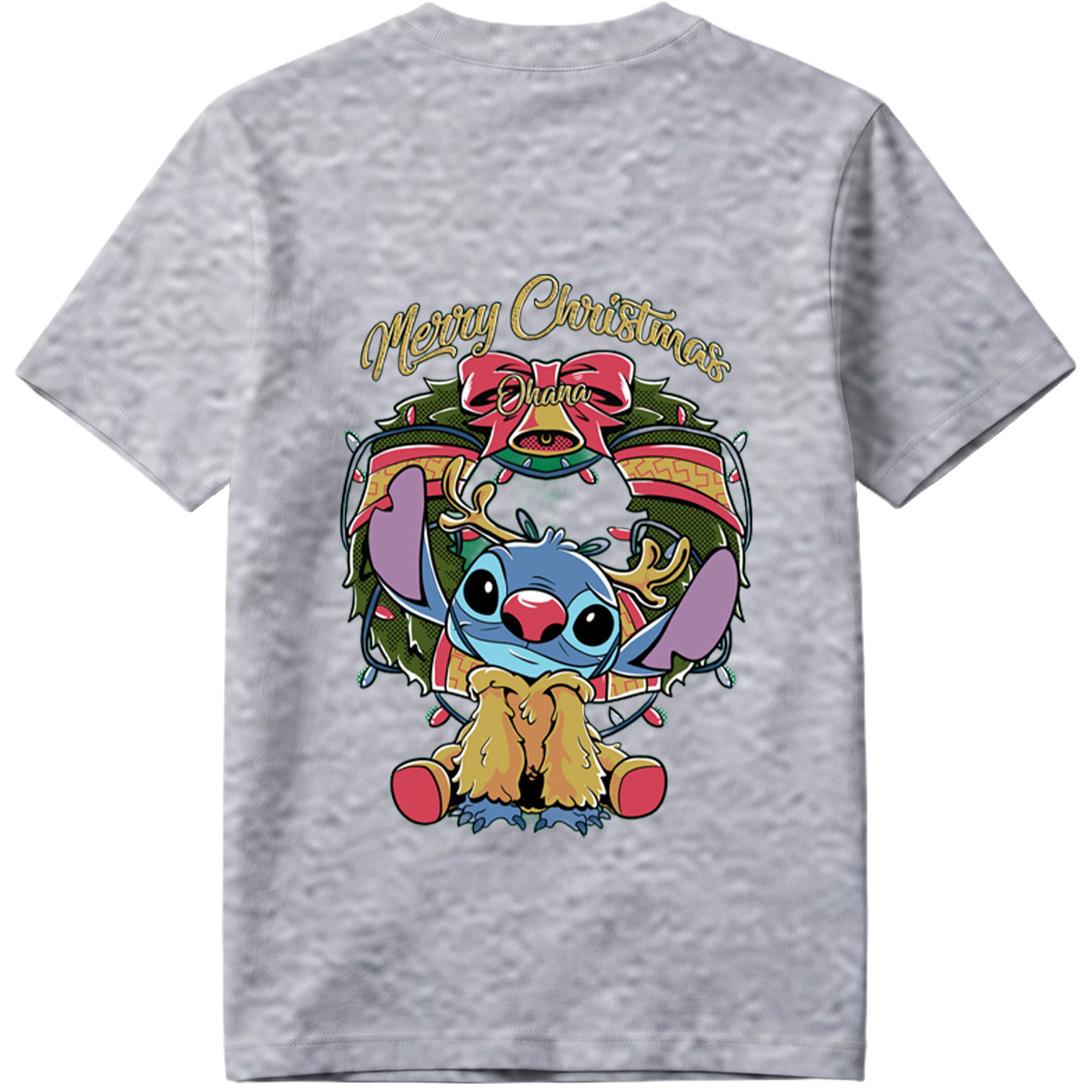 Stitch Christmas Wreath Design - Tee