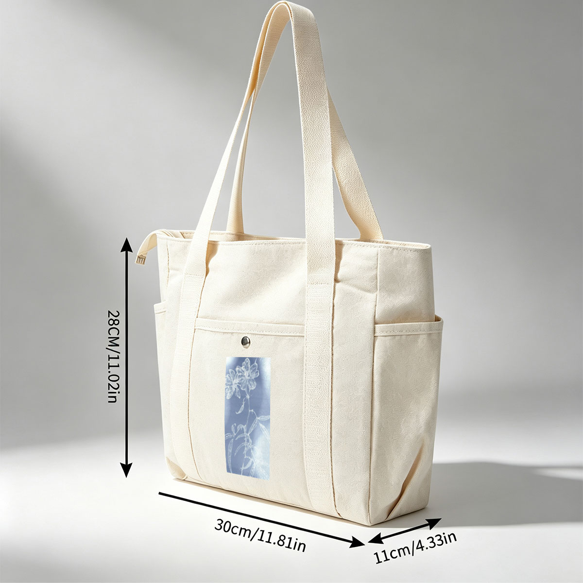 Taylor Swift in a Dreamy Floral Scene with Ethereal Blue and White Botanical Patterns - Multi-pocket bags