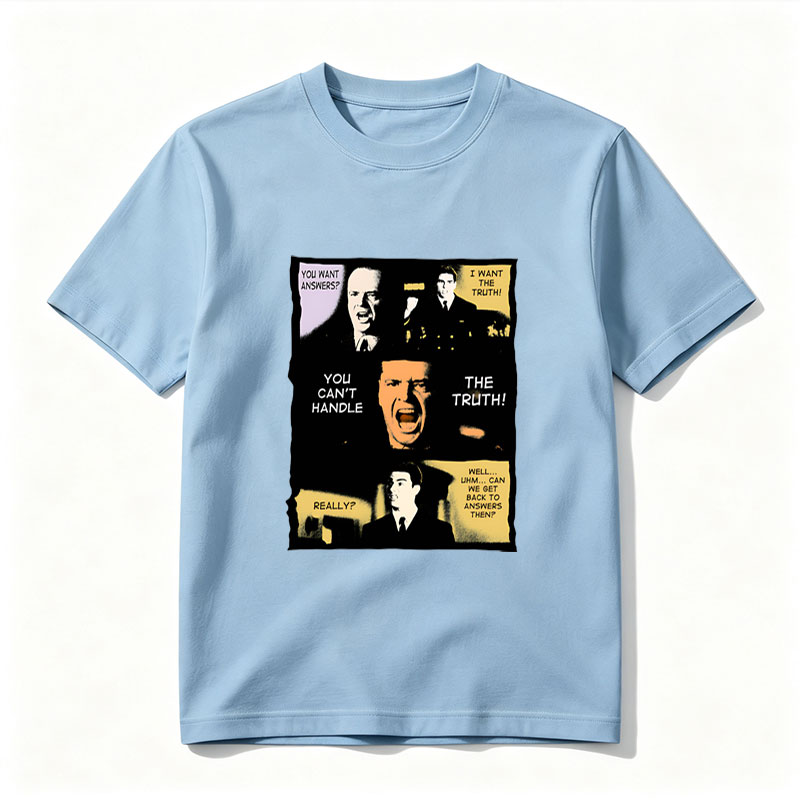 J. Edgar Hoover, Jack Bauer, and a military officer in a dramatic exchange about truth and answers. - Tee