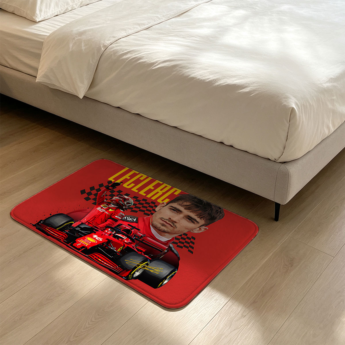 Charles Leclerc Ferrari F1 Racing Team - Flannel floor mat