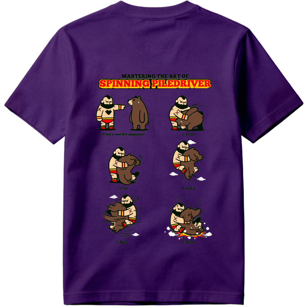 Mastering the Art of Spinning Piledriver: Wrestler vs Bear - Tee