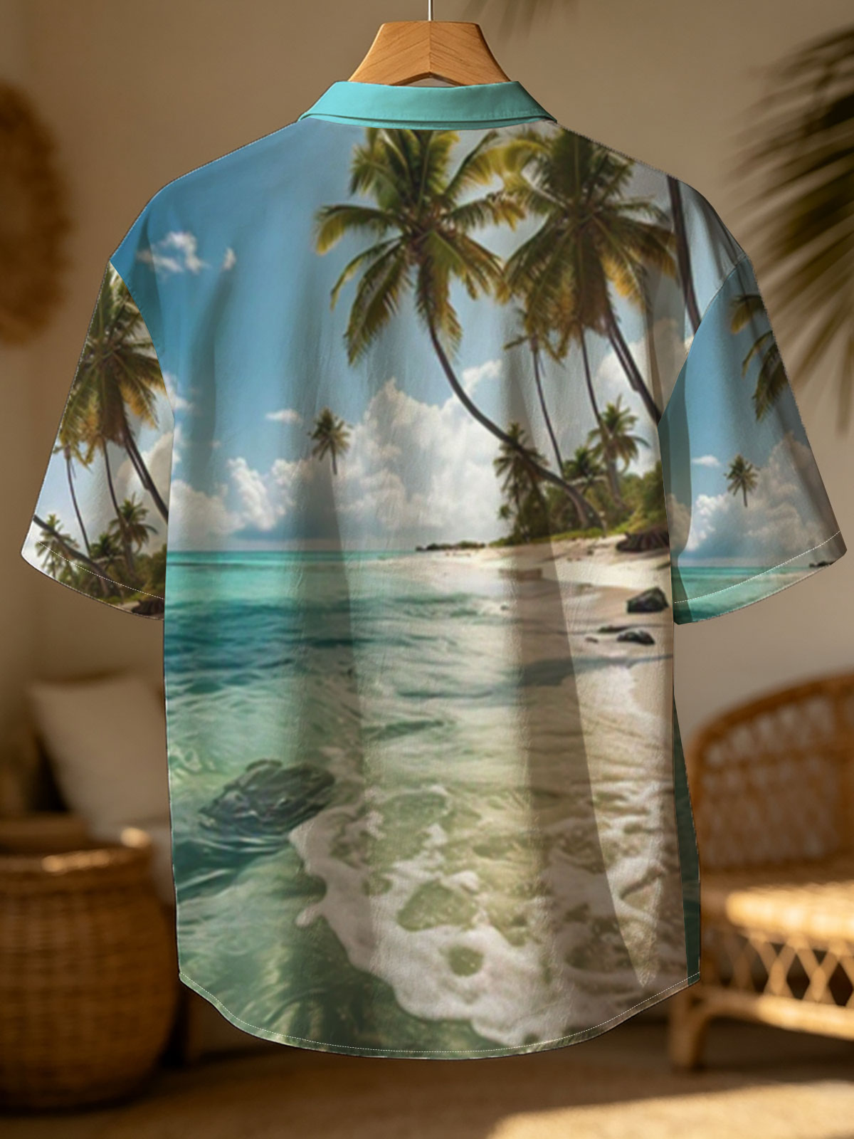 Tropical Beach with Palm Trees and Crystal Clear Water -  Shirt