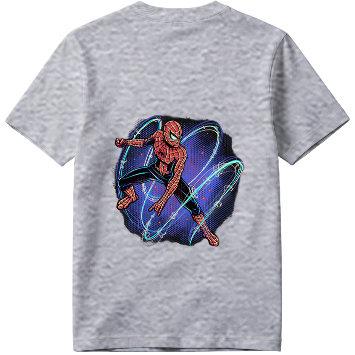 Spider-Man in Action with Dynamic Web Swirls - Tee