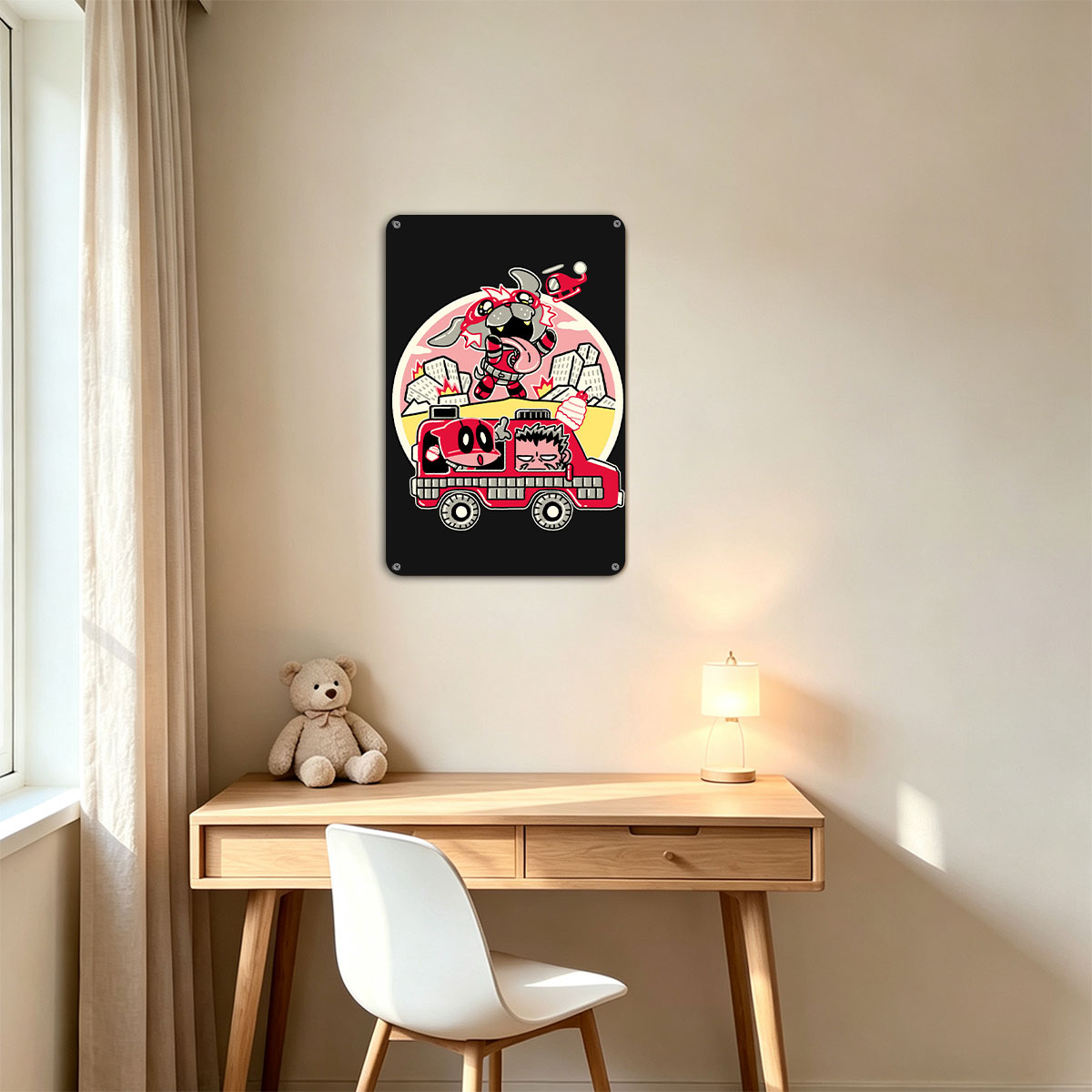 Teen Titans Go! Fire Truck Chaos with Beast Boy and Cyborg - painting