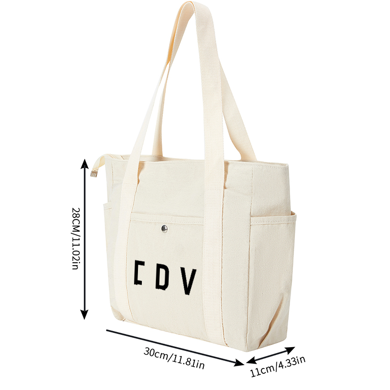 Multi Pocket Bag Beige with Minimalist Letter Print Design - Lightweight Organized Carryall for Daily Commute, Travel, and Outdoor Activities - Ideal for Urban Professionals and Active Lifestyle Enthusiasts