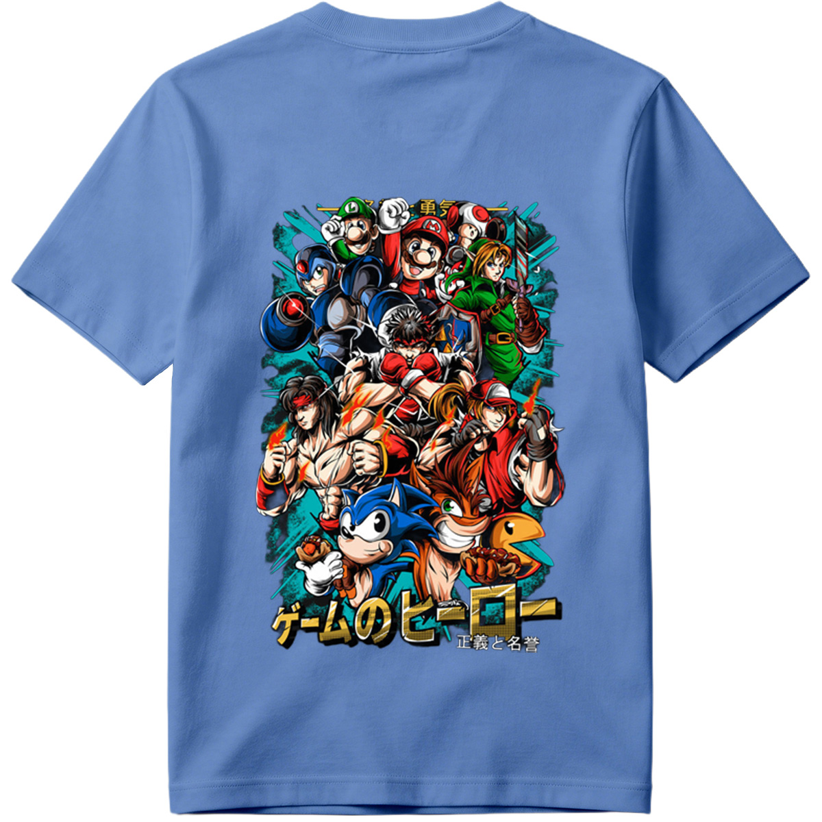 Game Heroes: Mario, Sonic, Link, Ryu, and More - Tee