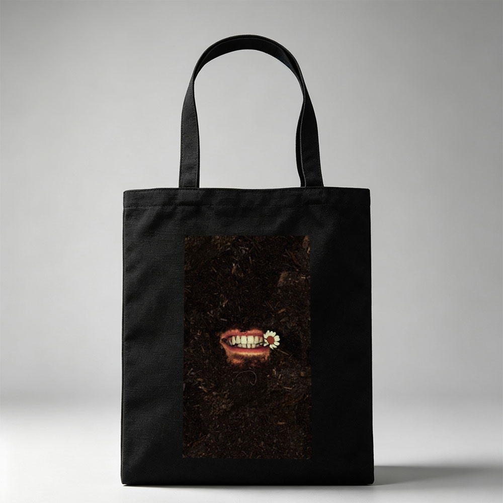The Weeknd in Dark Soil with a Flower in His Mouth - Canvas tote bags