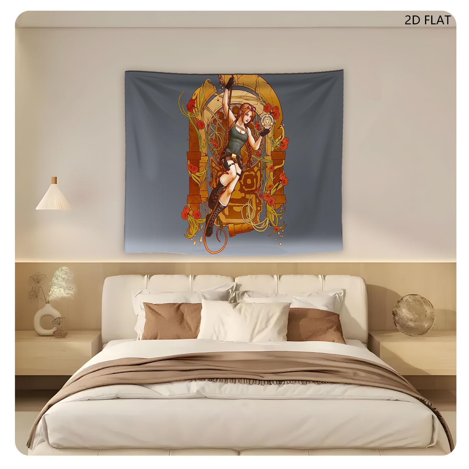 Lara Croft: Tomb Raider - Adventurous Explorer with Compass and Whip - Tapestry