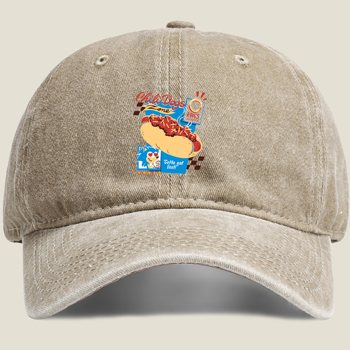 Sonic the Hedgehog Chili Dogs Zone - Washed Denim - Baseball Cap