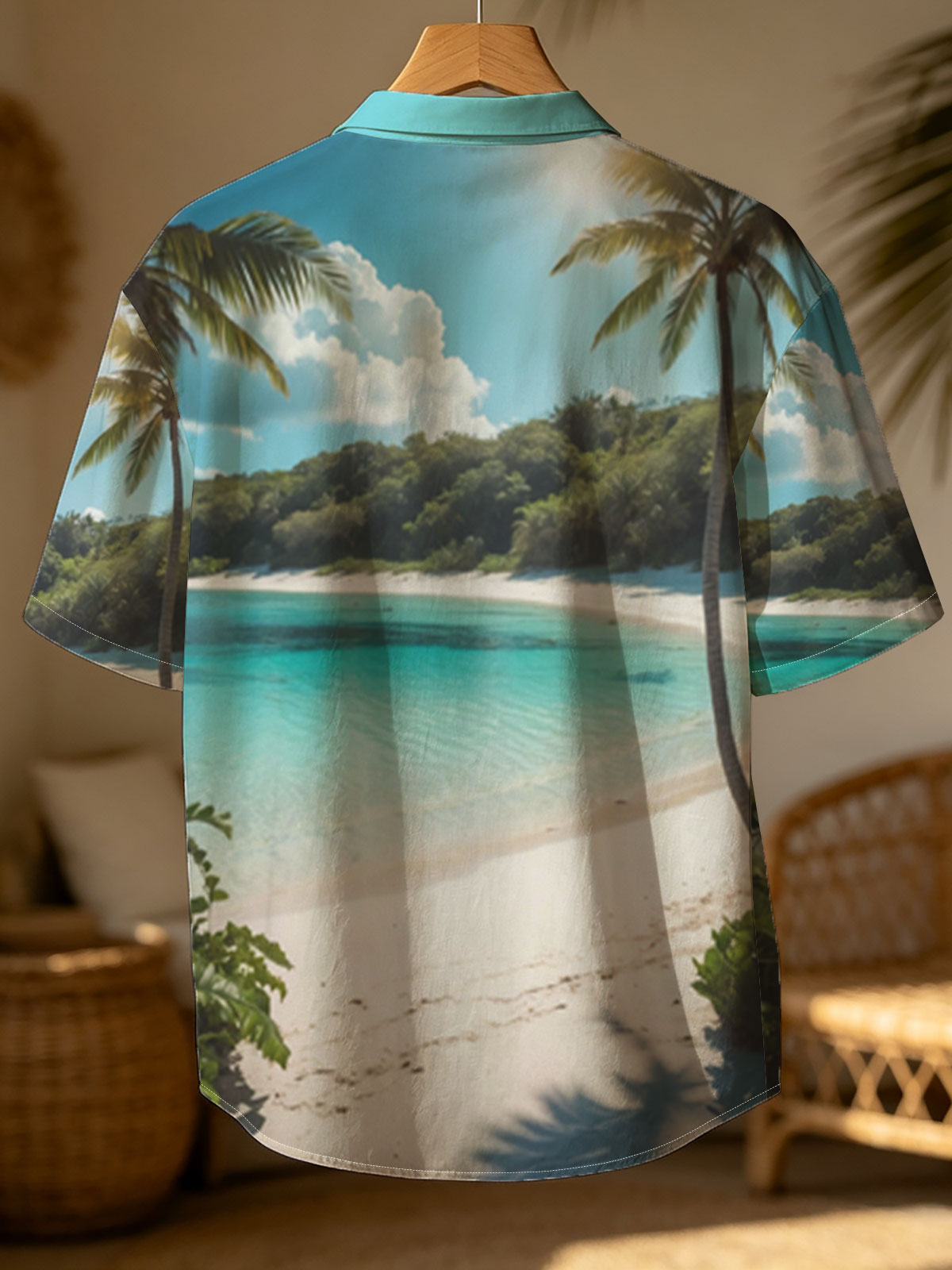 Tropical Beach with Palm Trees and Crystal Clear Water -  Shirt