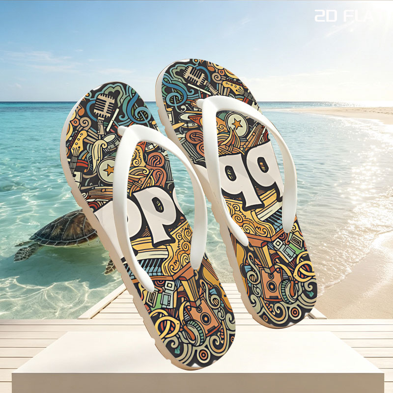 Led Zeppelin: Rock Icons and Musical Instruments Artwork -  flip-flops