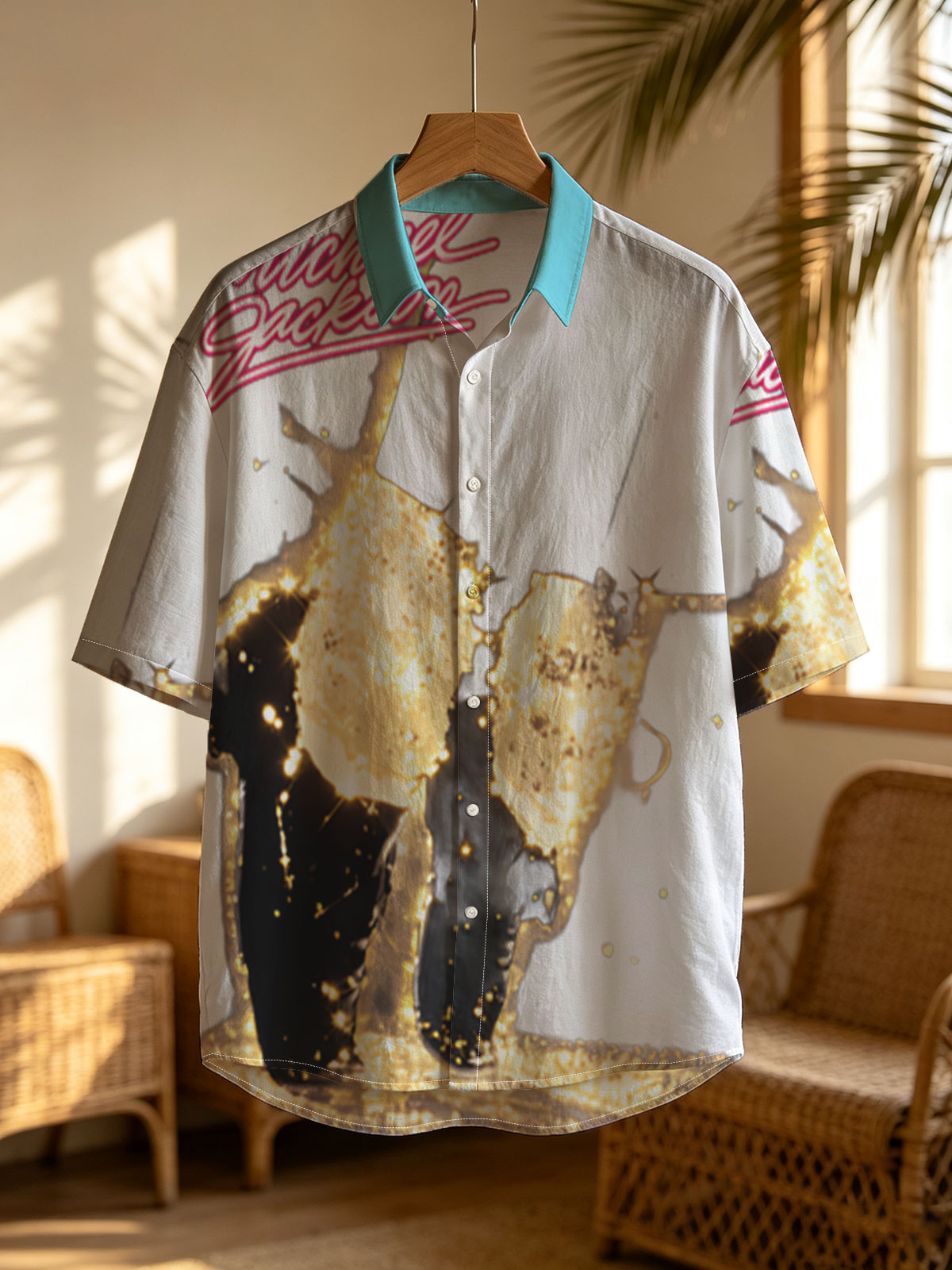 Michael Jackson: Iconic Dance Pose with Glittering Effects -  Shirt
