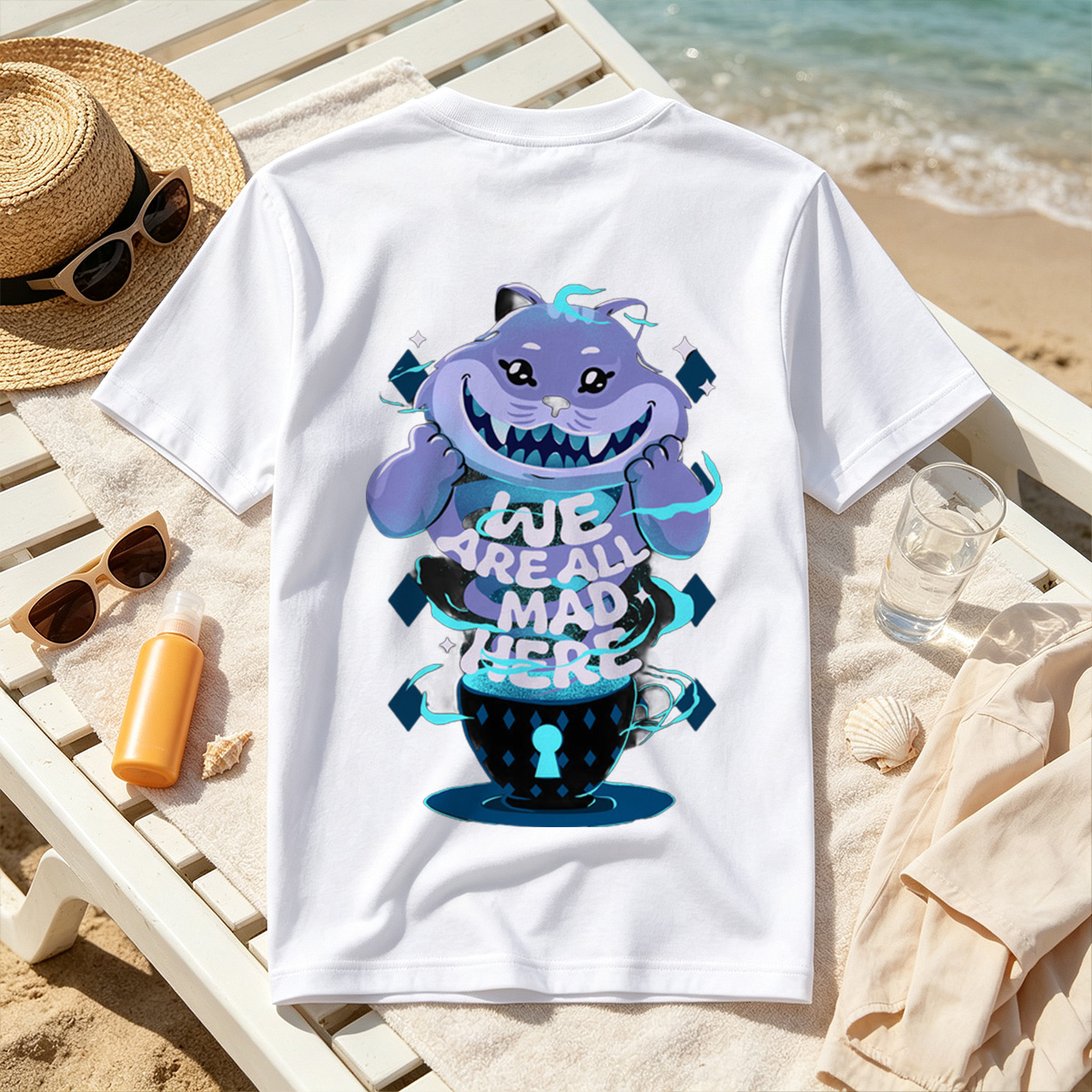 Alice in Wonderland: Cheshire Cat in Tea Cup - Tee