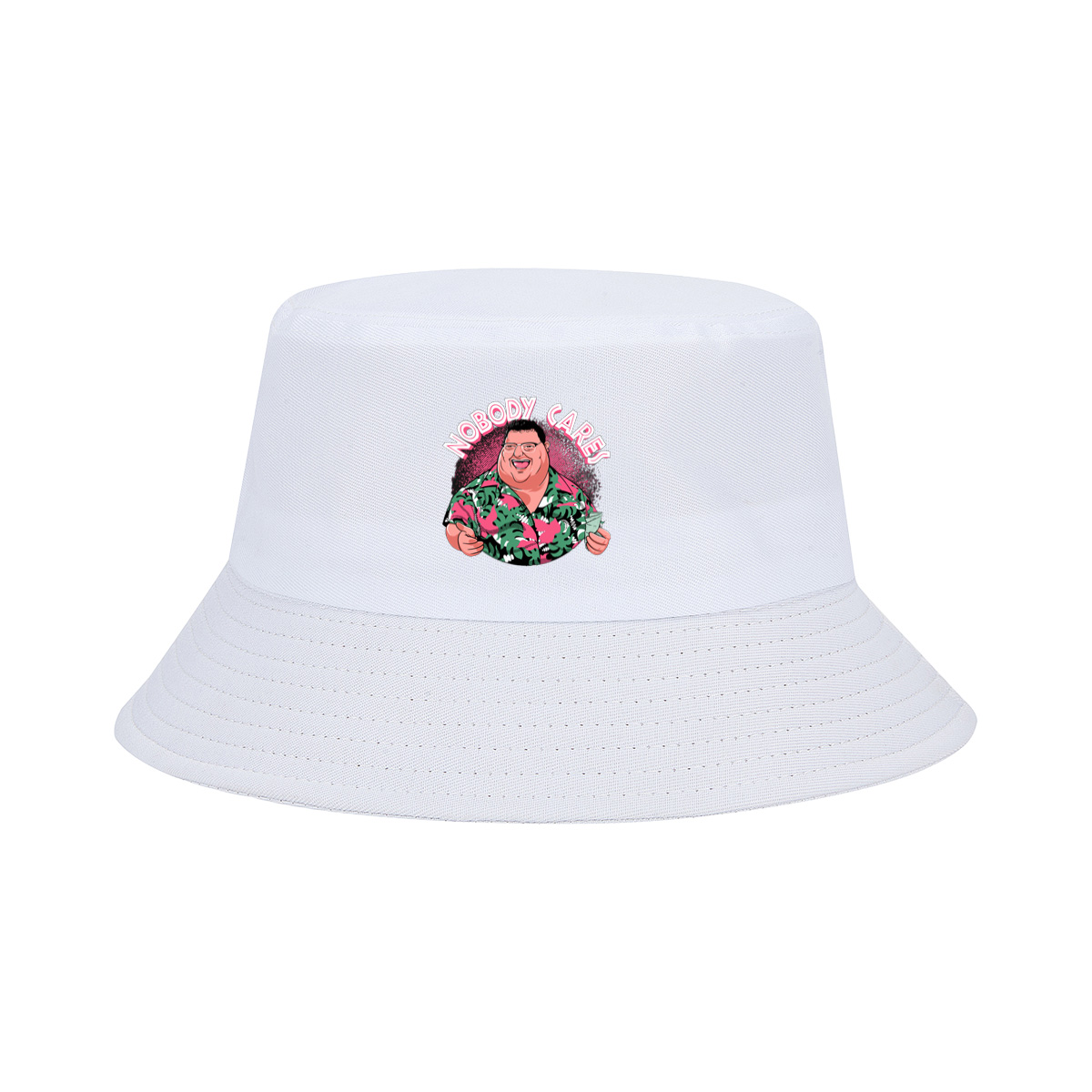 Nobody Cares - Fat Man in Hawaiian Shirt - Fisherman's Hat
