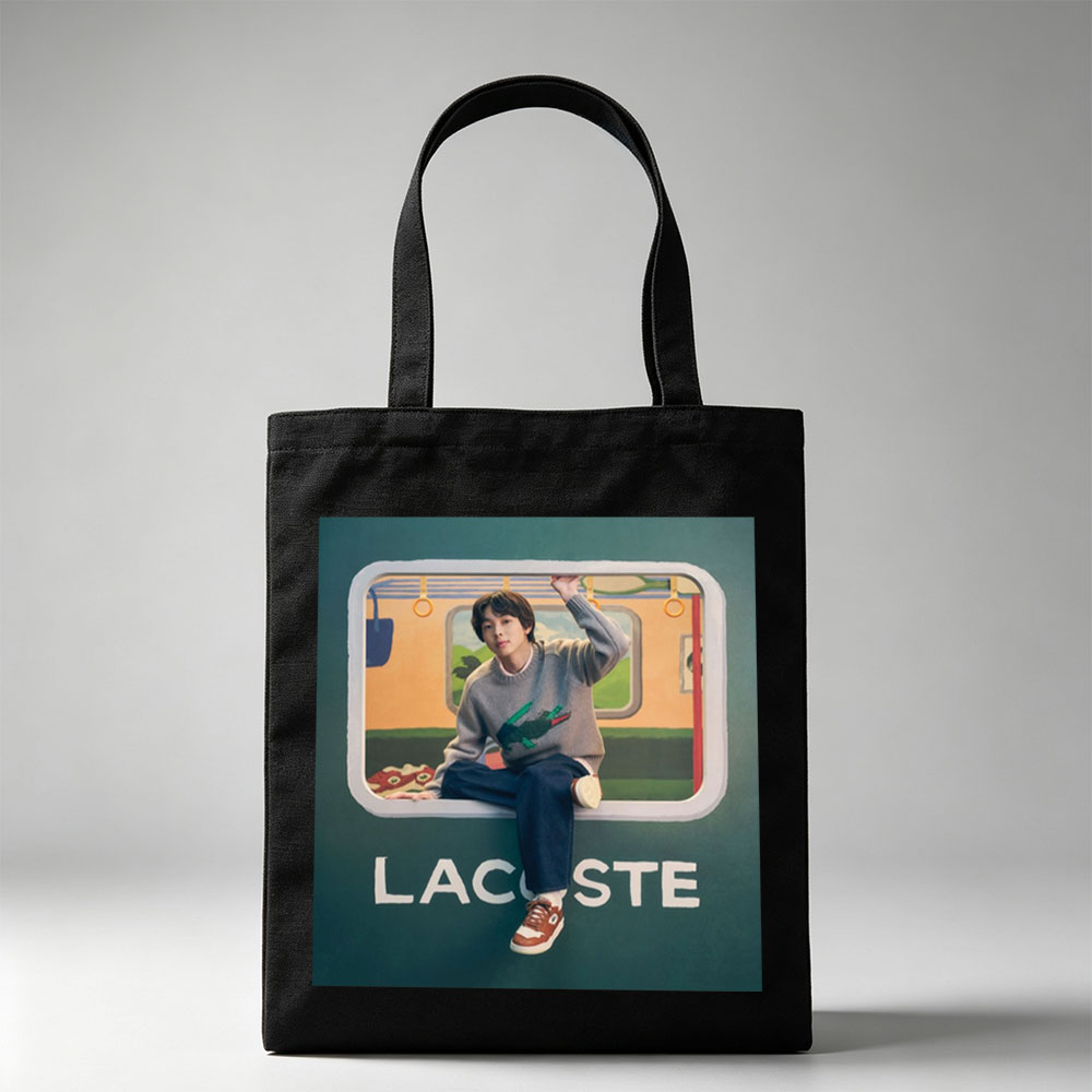 BTS Jungkook in a Vibrant Subway Scene Wearing Lacoste Fashion - Canvas tote bags