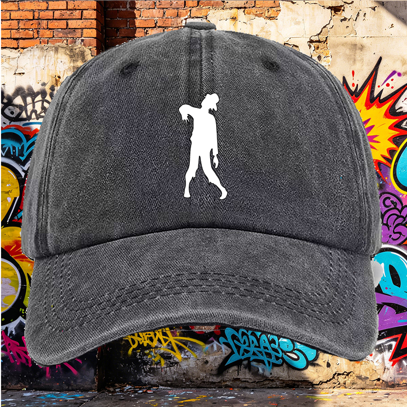 Men's Printed Washed Cotton Cap with Silhouette Design - Casual Round Brim Summer Lightweight Hat for Outdoor Activities, Urban Streetwear, and Daily Wear - Ideal for Adults Seeking Fashionable and Comfortable Headwear