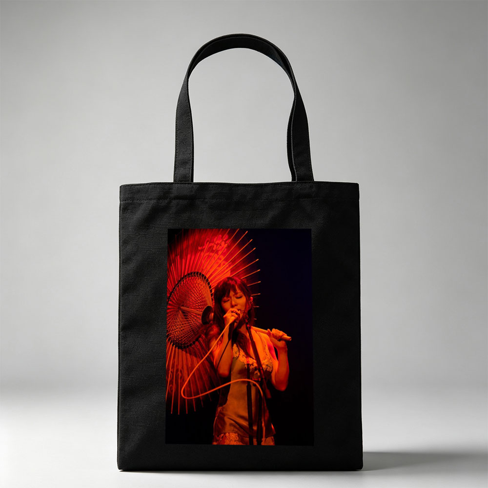 Misia Performing on Stage with a Traditional Umbrella and Microphone - Canvas tote bags