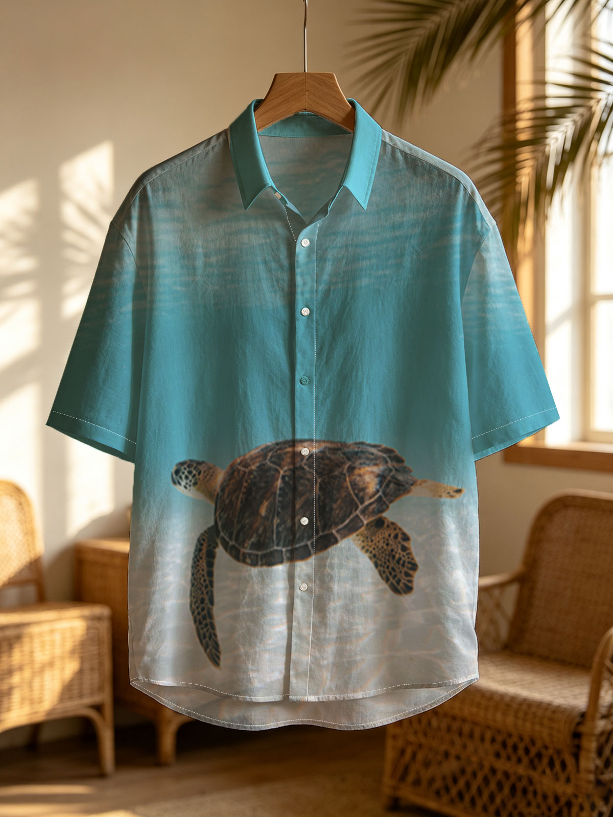 Sea Turtle Swimming in Clear Blue Water -  Shirt