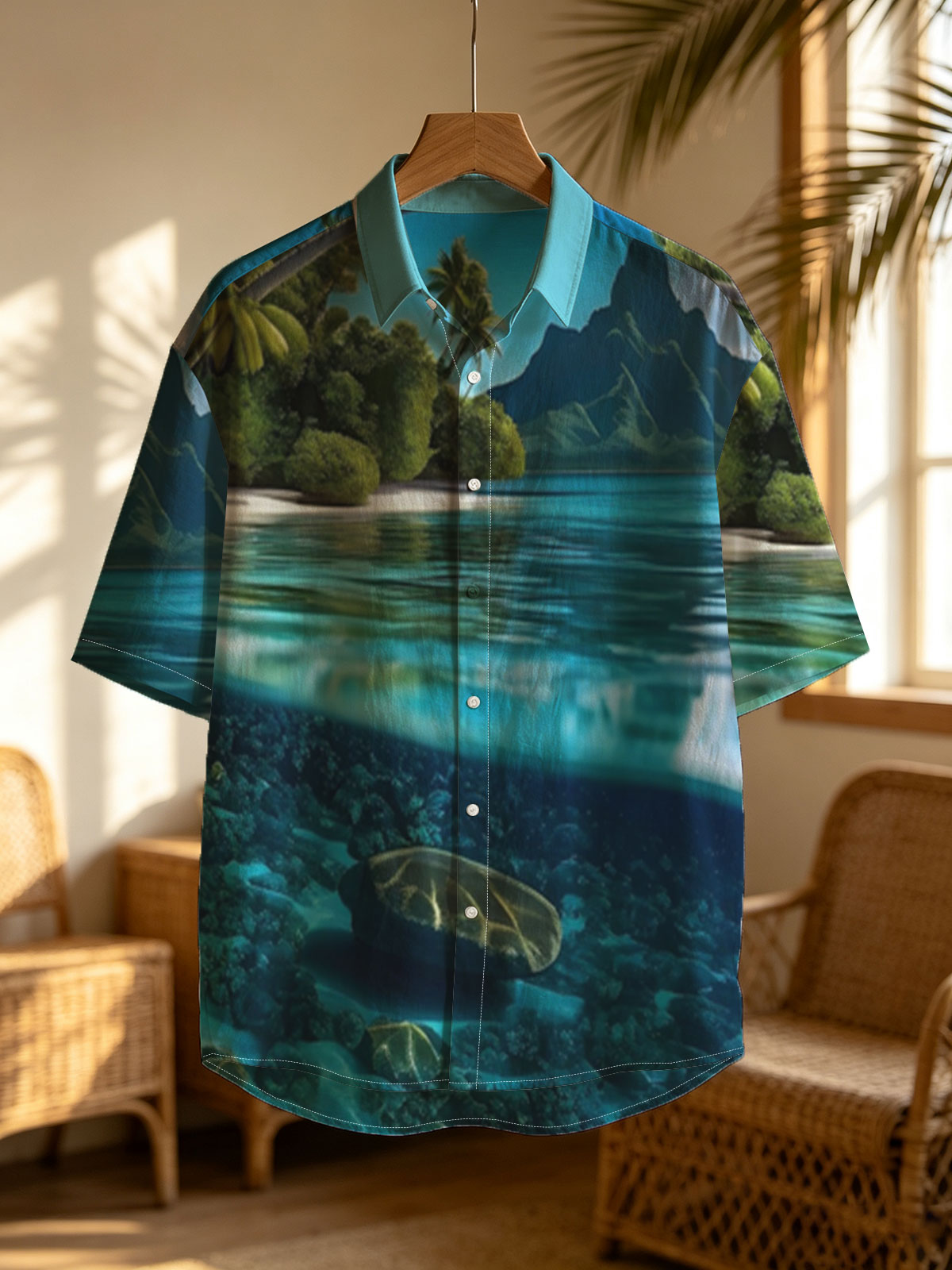 Tropical Paradise with Clear Waters and Coral Reef -  Shirt