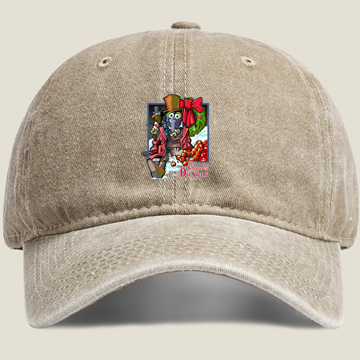 Charles Dickens: Scrooge and the Mouse - Washed Denim - Baseball Cap