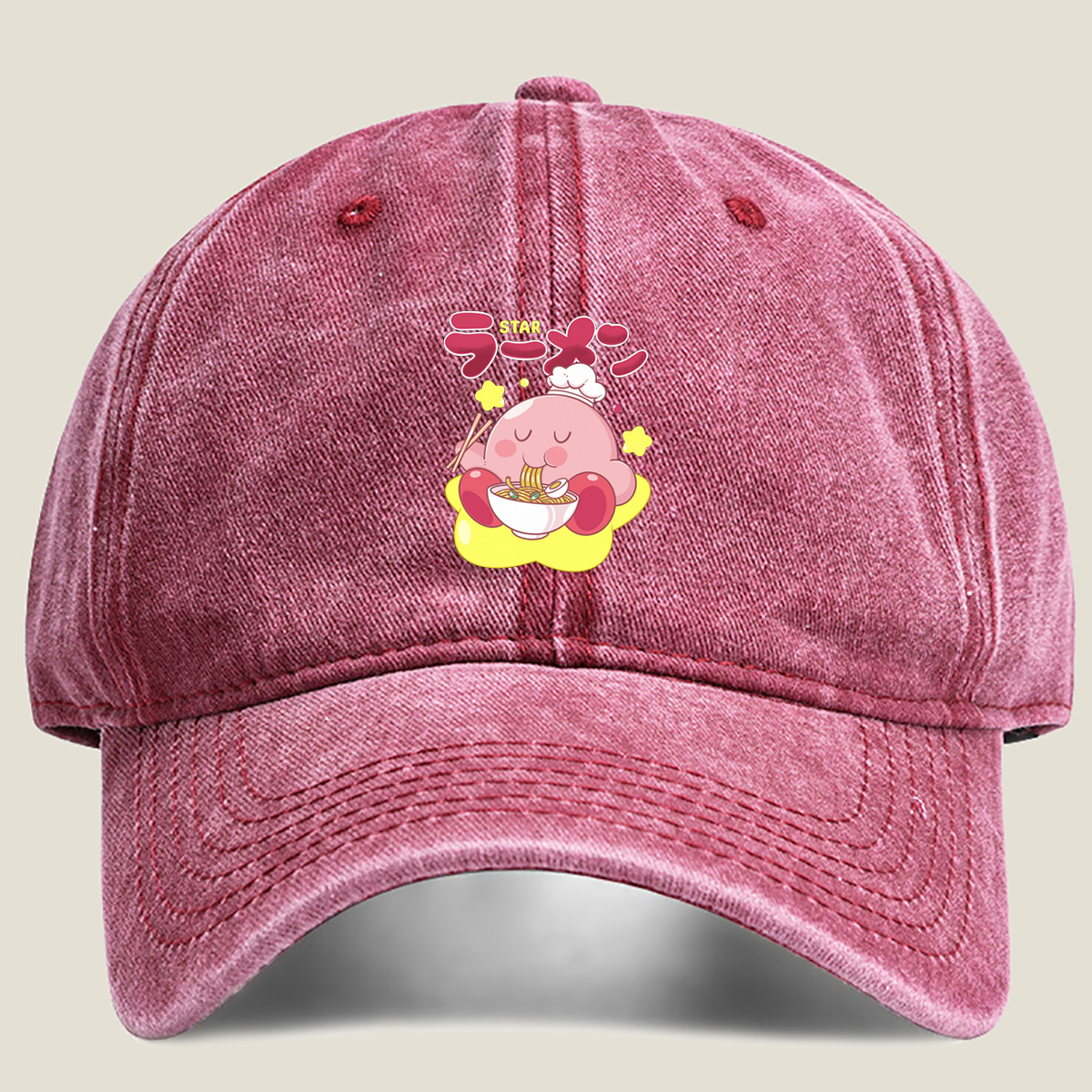Kirby Star Ramen - Washed Denim - Baseball Cap