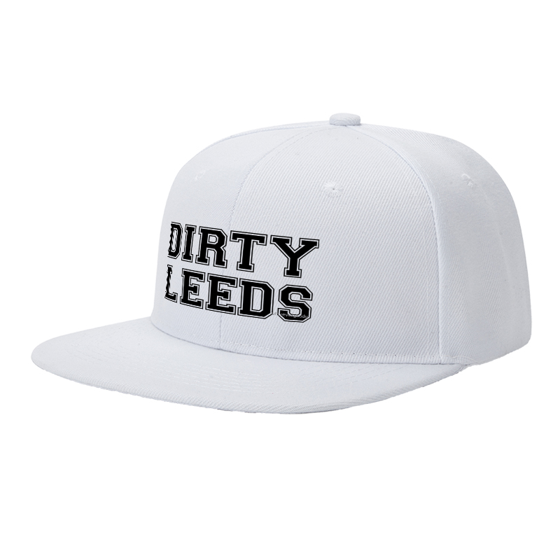 Flat Brim Baseball Cap Dirty Leeds Outline Print Streetwear Underground Skate Style for Basketball Court Skate Park Urban Lifestyle Skaters Rappers Streetwear Enthusiasts