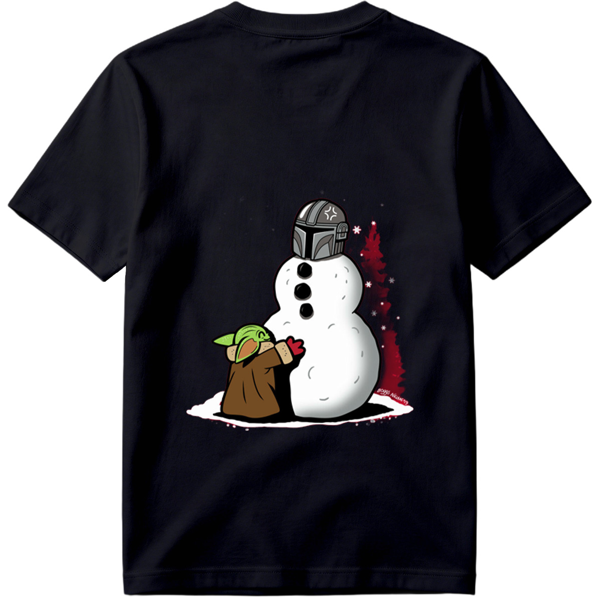 Mandalorian Snowman with Grogu - Tee
