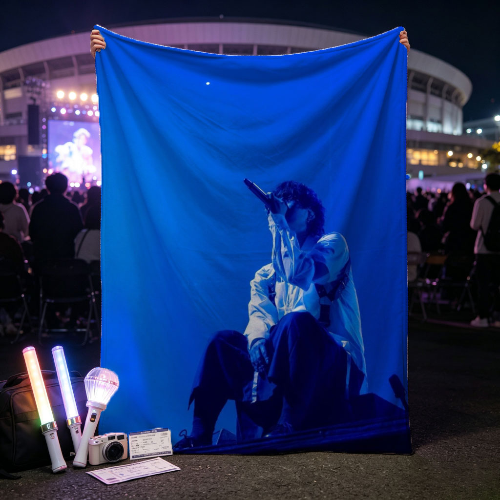 Troye Sivan Performing on Stage Under Blue Lighting - Blankets