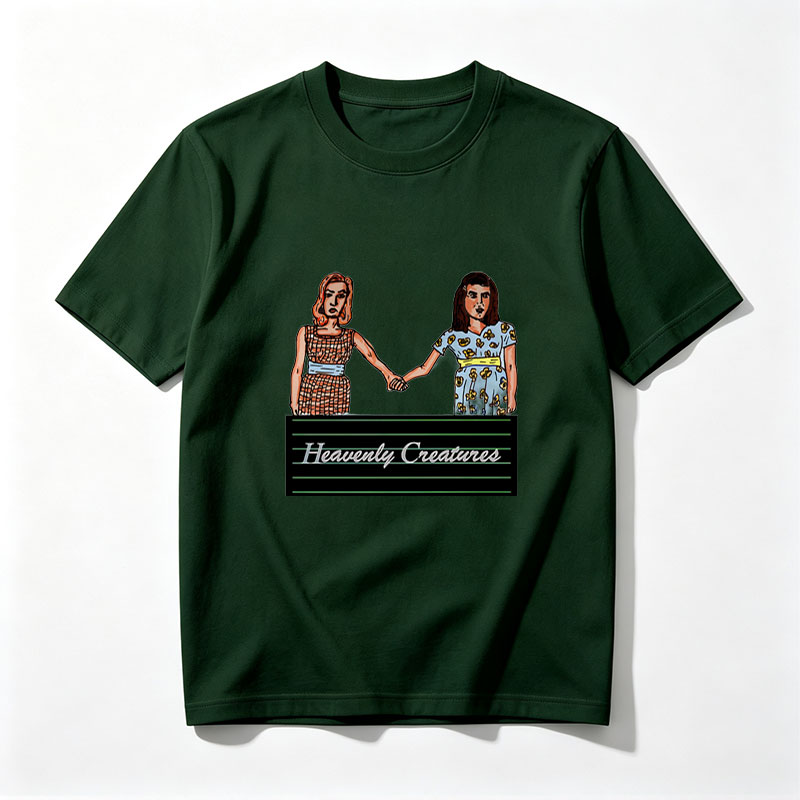 Heavenly Creatures: Two Women Holding Hands in Vintage Dresses - Tee