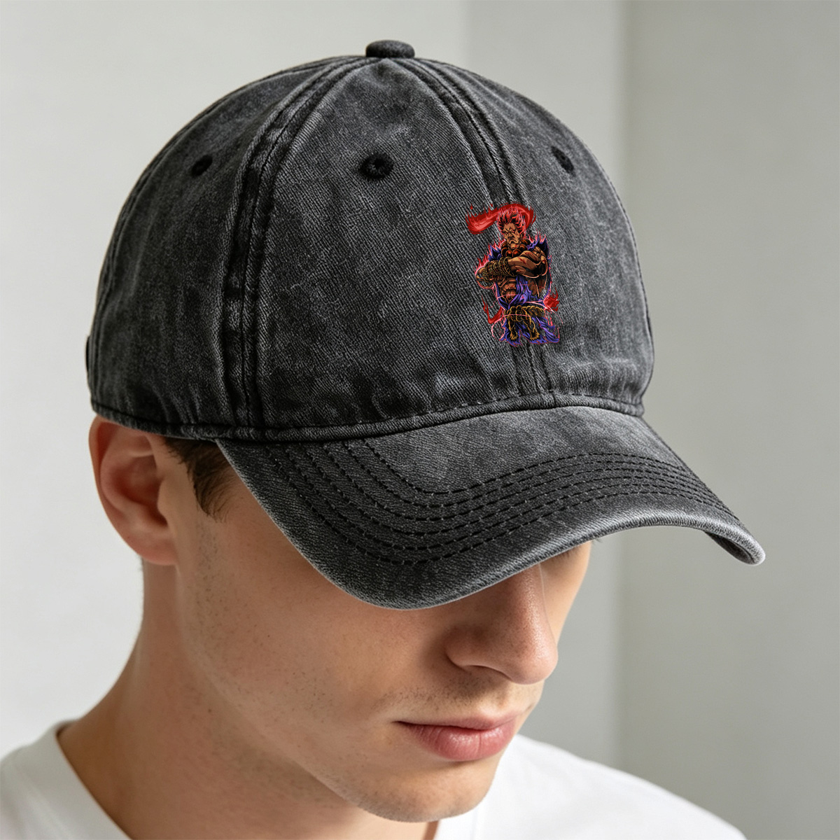 Street Fighter - Akuma - Washed Denim - Baseball Cap