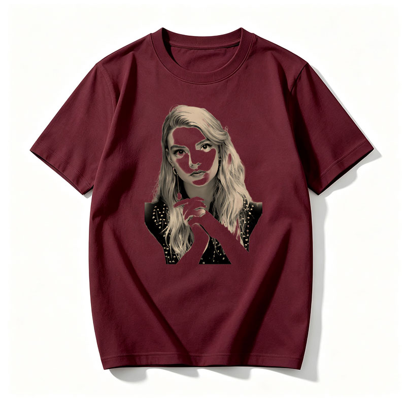 Mysterious Woman with Masked Face and Long Blonde Hair - Tee