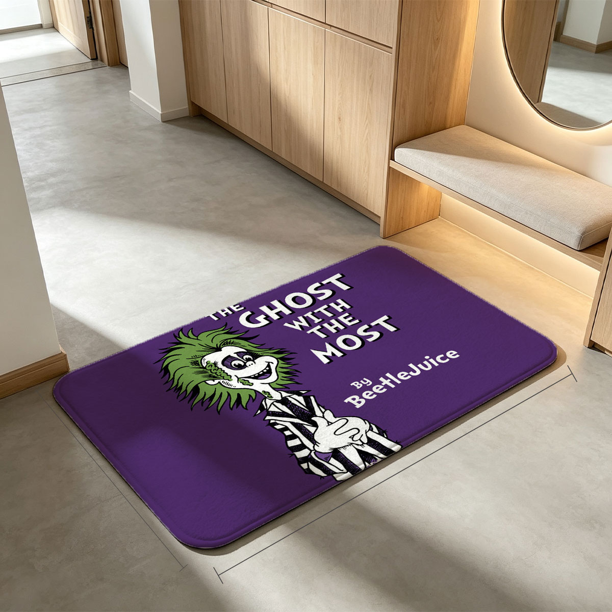 BeetleJuice: The Ghost with the Most - Flannel floor mat