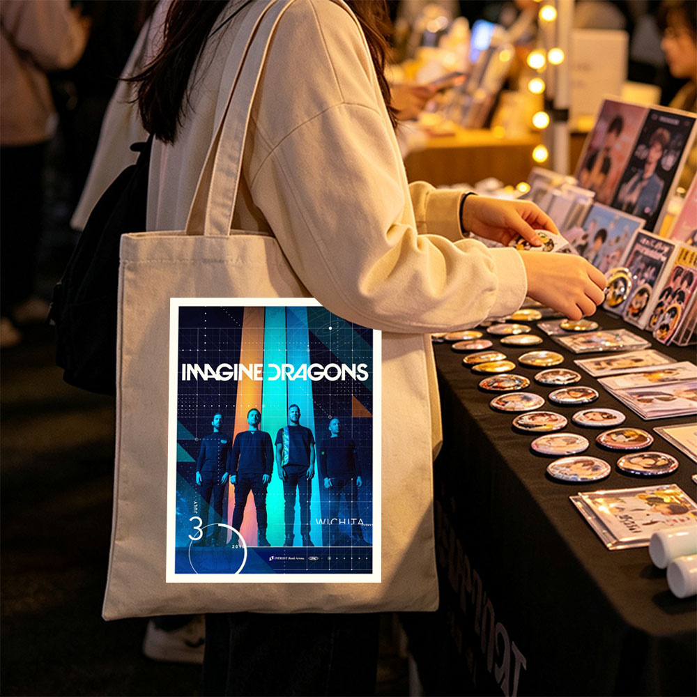 Imagine Dragons Live Performance in Wichita 2016 Concert Poster - Canvas tote bags