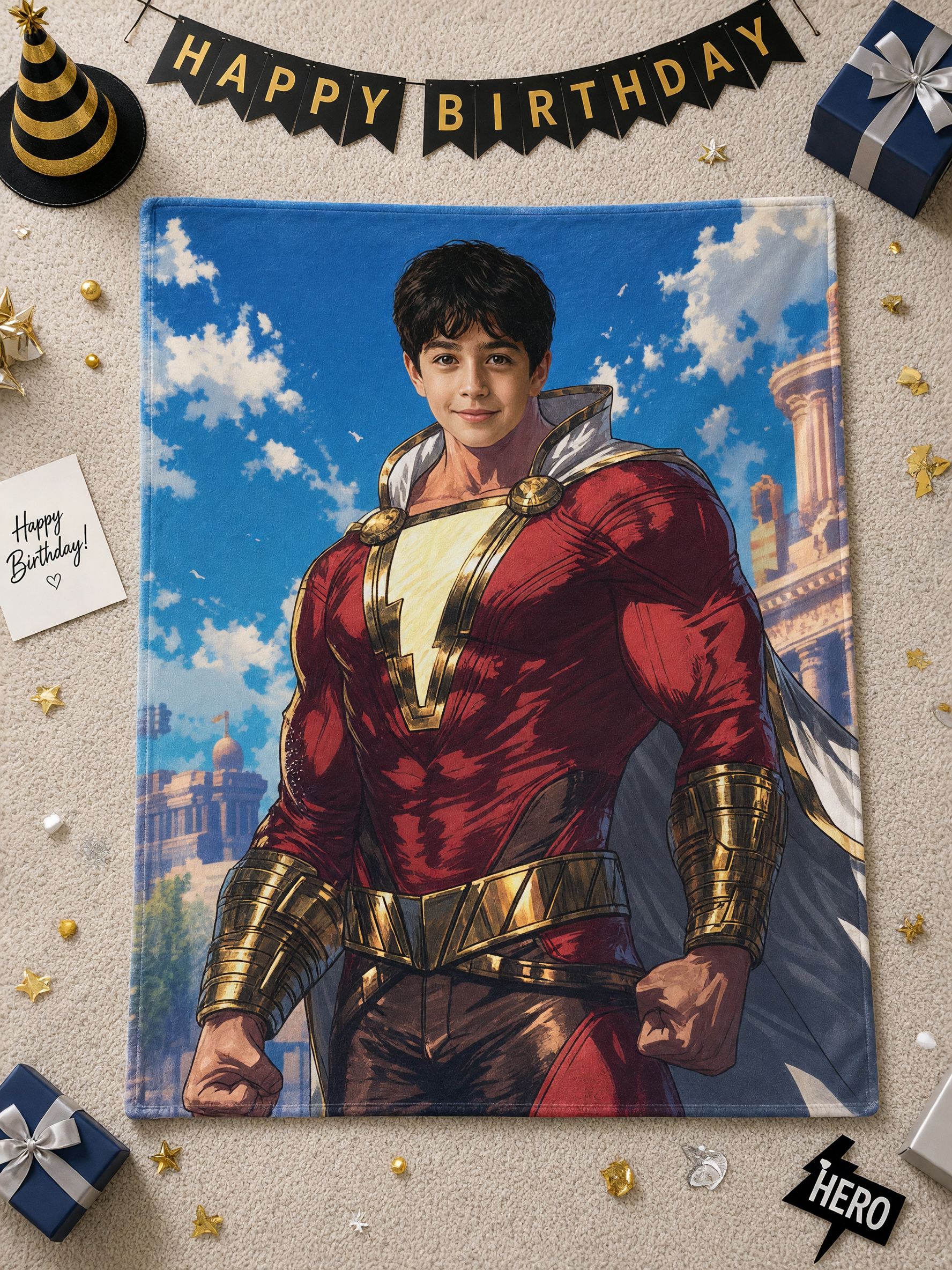 Custom Photo Face Blanket Personalized Superhero Flannel Fleece Throw Soft Plush Bed Couch Blanket Ideal Family Gift