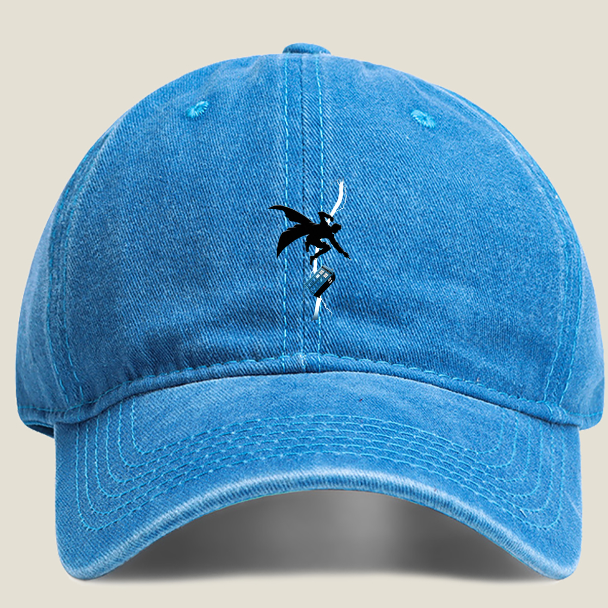 Batman and the TARDIS: Thunder Strike - Washed Denim - Baseball Cap