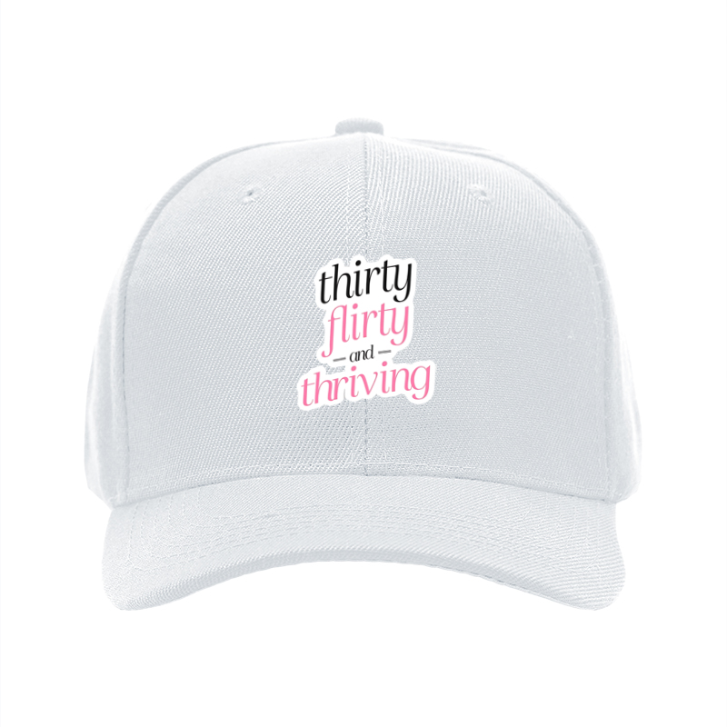 1pc New Baseball Cap Thirty Flirty and Thriving Print Unisex Adjustable Hat for Outdoor Activities Adults Fashion Statement Casual Wear