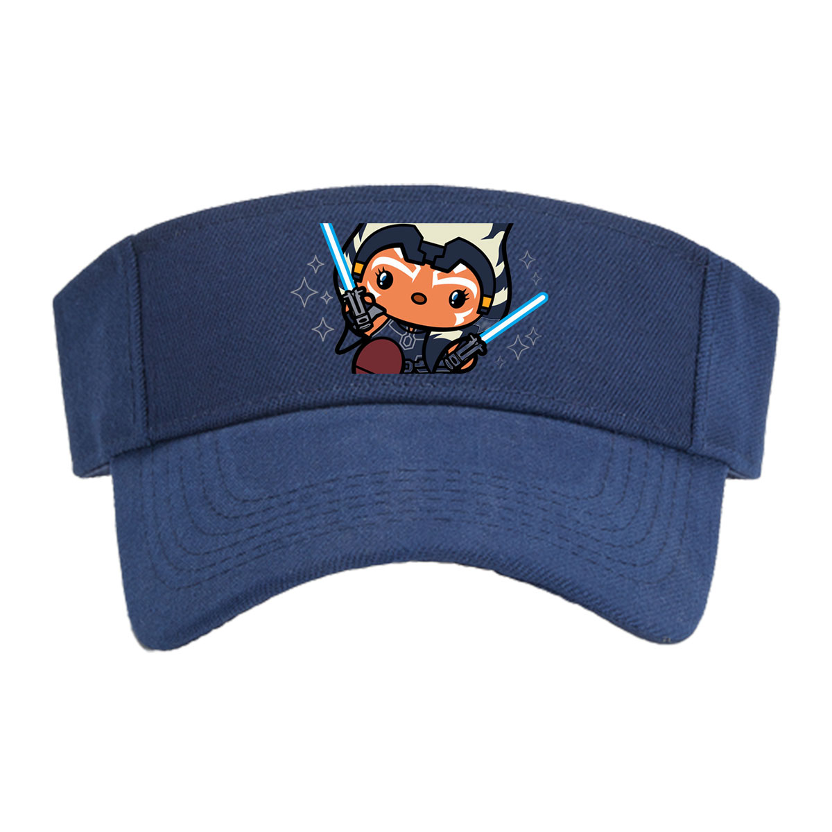 Ahsoka Tano Chibi with Dual Blue Lightsabers -  Visor cap
