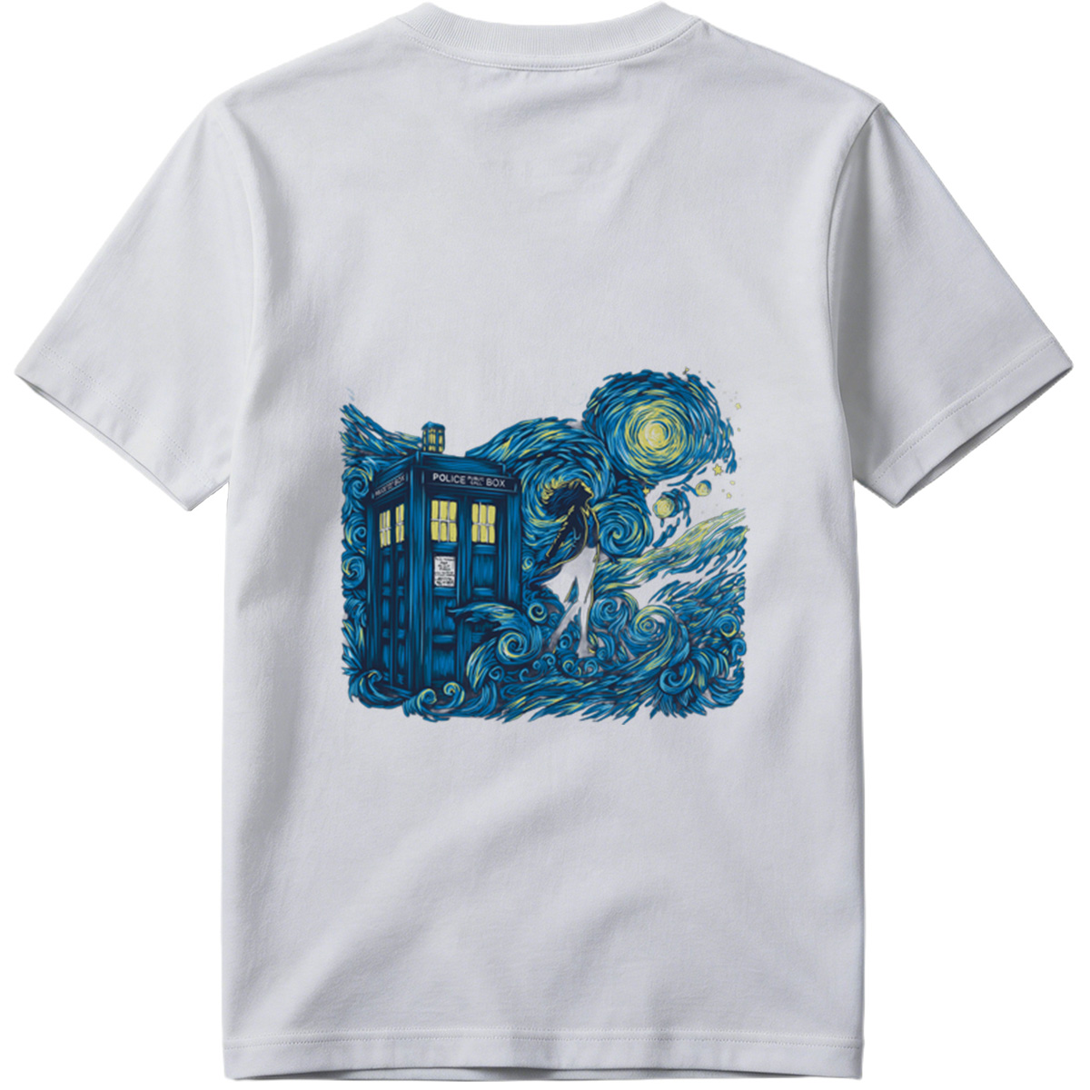 Doctor Who: TARDIS and Companion in Starry Night - Tee
