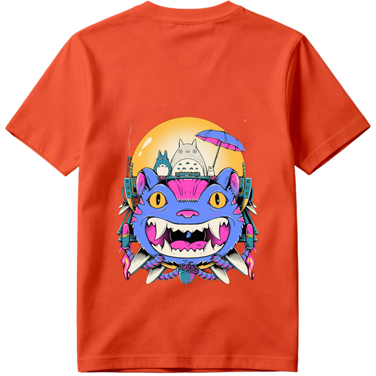 Totoro and Cheshire Cat in Space Adventure - Tee