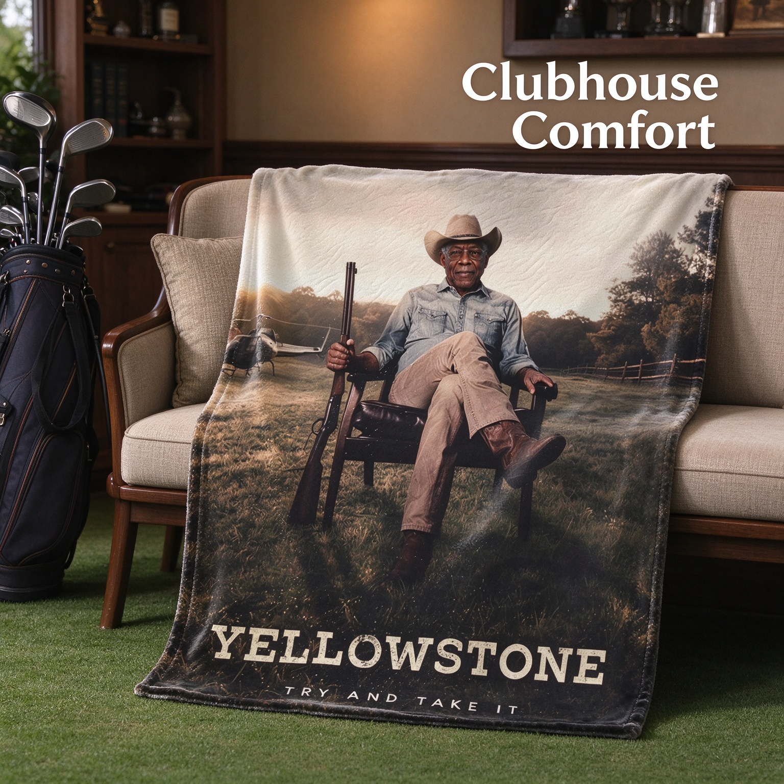 Personalized Face Photo Blanket, Custom Western Cowboy Plush Flannel Throw for Bed Sofa, Ideal Cozy Gift
