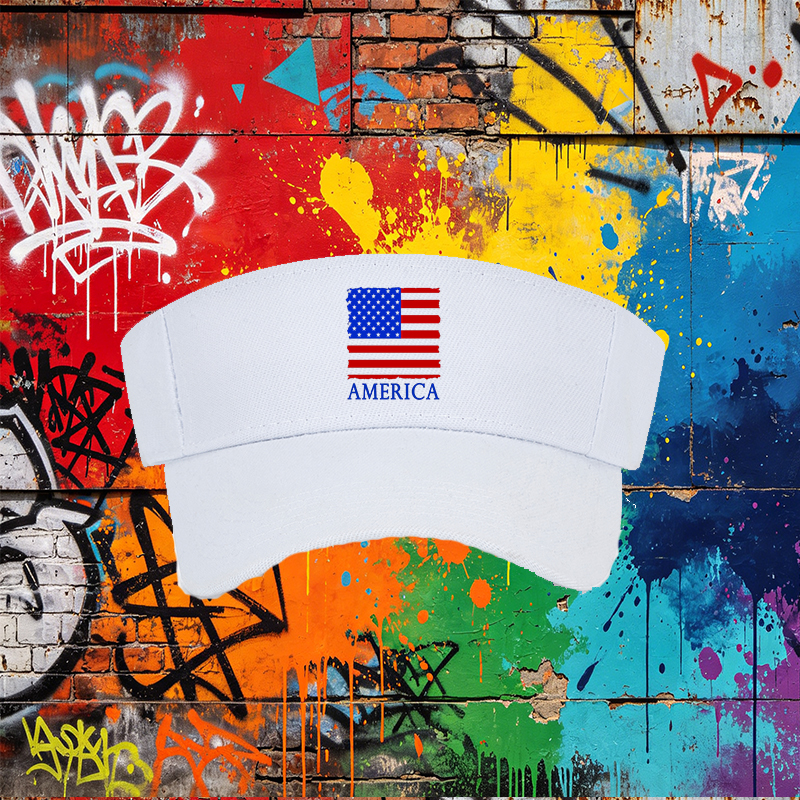 Unisex Classic Mesh Back Hat with USA Flag Print and 