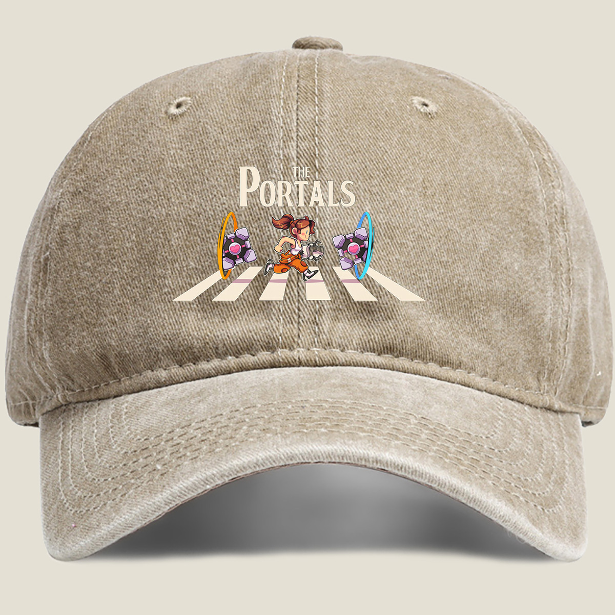 The Portals: A Character Crossing Through Dimensional Gates - Washed Denim - Baseball Cap