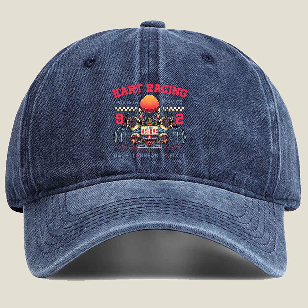 Kart Racing: Mario & Go-Kart Adventure - Washed Denim - Baseball Cap