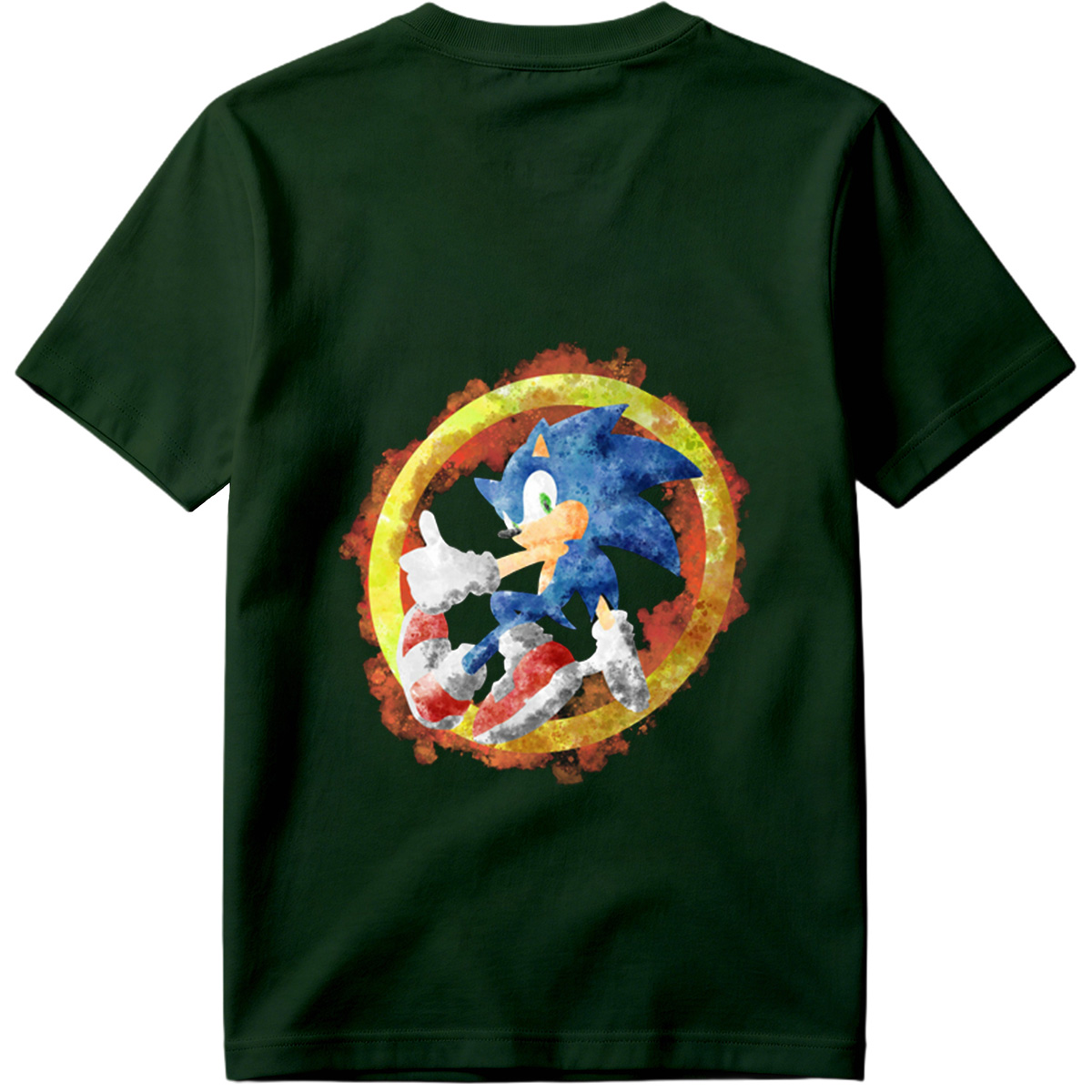 Sonic the Hedgehog in Watercolor Style - Tee