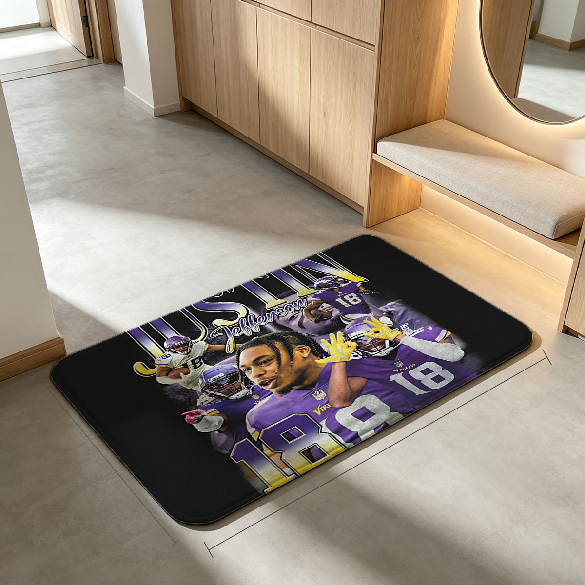 Justin Jefferson Minnesota Vikings NFL Football Player #18 - Flannel floor mat