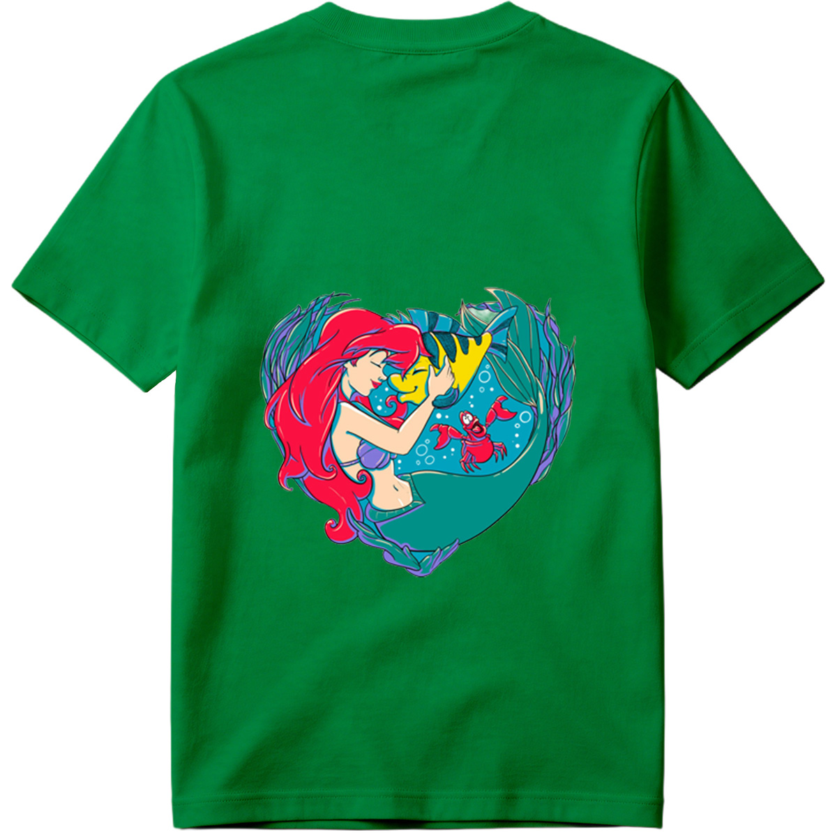 The Little Mermaid: Ariel and Flounder in a Heart Frame - Tee