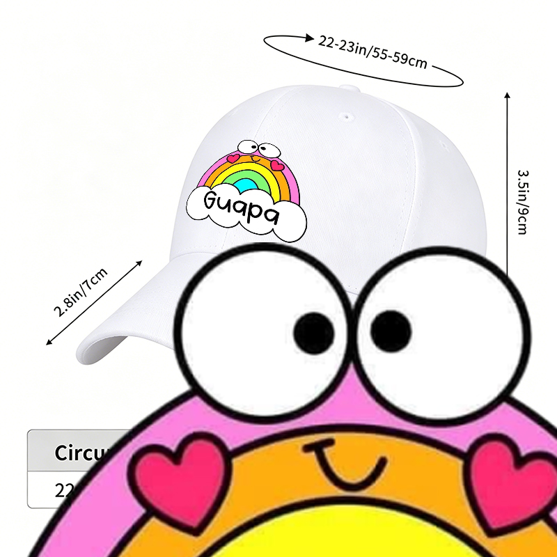 Unisex Classic Baseball Cap with Rainbow Heart Eyes and 